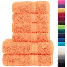 VidaXL Heimtextilien vidaXL 6 tlg. Premium-Handtuch-Set Badezimmerhandtuch Orange