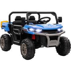 Electric Vehicles Homcom 12V Two-Seater Kids Electric Ride-On Car w/ Electric Bucket Blue