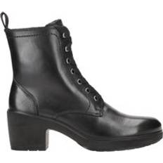 ecco Metropole Zurich Full Grain Leather Women's Ankle Heel Boots Colour: Black