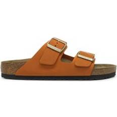 Birkenstock Arizona BS Nubuck Leather Unisex Slides Sandals Colour: Burnt Orange