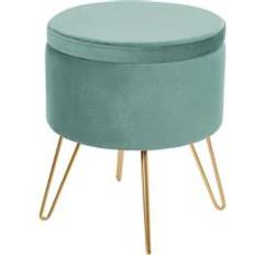 Gold Fußhocker Beliani Pouf, SILAS Fußhocker