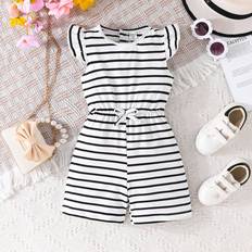 Shein Young Girl Casual Striped Printed Jumpsuit Summer