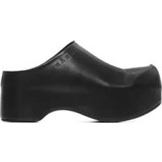 Marni Tofflor & Sandaler Marni Clogs, Female, Black, Black Leather Clog-Style Mules