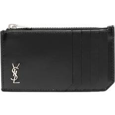 Cardholder men Saint Laurent Monogram-plaque cardholder - men - Leather One Black