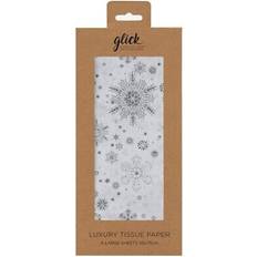 Silver Gift Wrapping Papers Glick Luxury silver snowflake christmas tissue paper pack of 4 50 x 75cm gift wrap