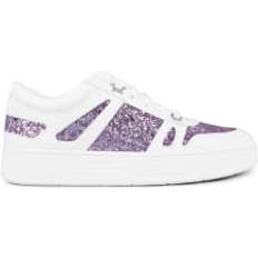 Jimmy Choo Multicolored Shoes Jimmy Choo Sneakers, Female, Multicolor, White/Pink Violet Glitter Sneakers