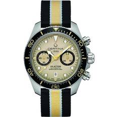 Certina DS Action Diver Chronograph Automatic 44.5mm Automat, Kronograf, Datum, Beige tavla, Textilarmband