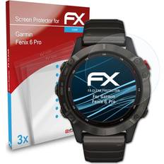 atFoliX 3x displayschutzfolie für garmin fenix 6 pro schutzfolie klar Transparent