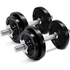 Yes4All D1IB Cast Iron Adjustable Dumbbell Weight Set, 27 KG with 2 Handles