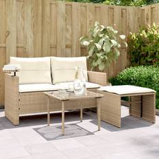 Beige - Konstrotting Loungeset Utemöbler vidaXL Soffgrupp Loungeset
