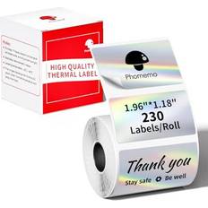 Phomemo Holographic Silver Thermal Labels for M120/M220/M110/M200 Label Printer, 50X Labels