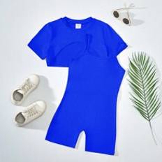 M Övriga sets Shein Tween Girls Simple Solid Color Casual Streetwear Set 2pcs