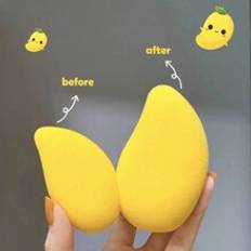 Shein 1pc Mango Shaped Makeup Sponge, Dual-Use Wet And Dry Beauty Blender, Multifunctional Cosmetic Sponge Puff