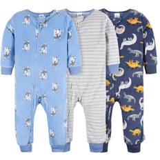 Nightwear Gerber Baby Boys Footless Fleece Pajamas, 3-Pack Dogs and dinos 2T