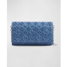 Christian Louboutin Womens Blue Paloma Denim Wallet-on-chain 1