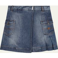 Coton Jupes Givenchy Girl's Pleated Denim Skirt, 8-14 DENIM BLUE