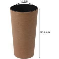 Pots, Plants & Cultivation Wellhome Brown Round Flower Pots 30% Wood Eco Lilia