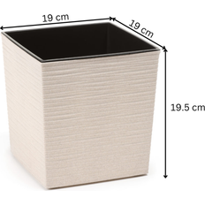 Pots, Plants & Cultivation Wellhome White Square Flower Pots with 30% Wood Eco Juka