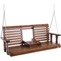 VEVOR 60, Brown Porch Swing Bench Courtyard