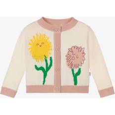 Girls - White Cardigans Stella McCartney Kids Girls Ivory Knitted Flower Cardigan 12 month