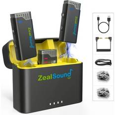 ZealSound Sold by: Wireless lavalier Microphone for iPhone iPad & Android Phone 2 Pack Lapel Clip on Mic for Video Recording Vlogging Plug and Play with Noise Reduction for Interview Podcast YouTube TikTok