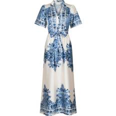 Blå Kjoler Neo Noir Noelle Paisley Border Dress - Bright Blue