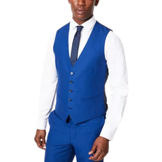 Viscose Vests Burton Slim Fit Suit Waistcoat - Bright Blue