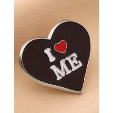 Unisex Brooches Shein HeartShaped Love ME Enamel Pin Cute Cartoon Letter Brooch Unisex Fashion Accessory Versatile Decorative Metal Badge