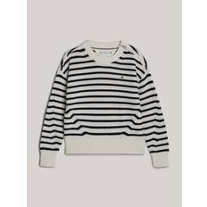 Tommy Hilfiger Girls Knitted Sweaters Tommy Hilfiger Girls' Kids' Stripe Relaxed Fit Sweater Multi Ancient White Desert Sky Stripe