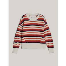 Tommy Hilfiger Knitted Sweaters Children's Clothing Tommy Hilfiger Girls' Kids' Stripe Relaxed Fit Sweater Multi Ancient White Stripe Multicolor