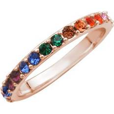 Jewellerybox Rose gold plated sterling silver rainbow cz eternity ring i-w