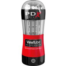 PDX Pdx elite masturbator toy für ihn, vakuum-effekt, noppen, rillen, transparent 5 cm