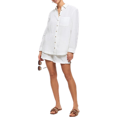 River Island Textured Long Sleeve Shirt - White