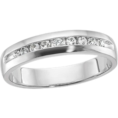 Men - White Gold Rings Gem & Harmony Wedding Band Ring - White Gold/Diamonds