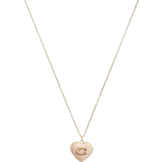 Gold locket Coach Heart Locket Necklace - Gold/Pink