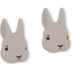 Beige Haken en Hangers That's Mine Shane Wooden Wall Hooks Bunny Head 2-pack