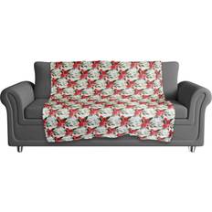 Designs Direct Creative Group Floral Pattern Woven Blankets White, Red (152.4x127cm)