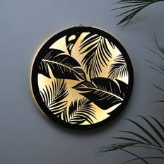 Aamen Solar Tropical Leaf Metal Wall Art Ornaments
