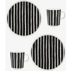 Beste Tallerkensett Marimekko Set Desayuno Oiva Piccolo de 4 Piezas - White-Black Juego de Platos