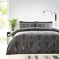 GC GAVENO CAVAILIA Skull Printed Set + 1 Standard Pillowcase Duvet Cover Grey (199.9x)