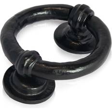 XFORT Smithy's Range Black Antique Ring Door Knocker, Traditional