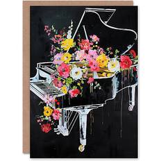 Black Cards & Invitations ARTERY8 Wildflowers in grand piano street graffiti greeting card birthday him her