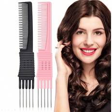 Pink Hair Combs Shein pcs Carbon Lift Teasing Combs With Metal Prong Salon Barber Household Hair Teasing Combs Carbon Comb