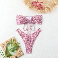 M Bikinis Children's Clothing Shein Random Printed TwoPiece Bikini Set For Kids Floral Pattern Summer Beach