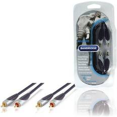 Bandridge 5m premium twin phono 2 rca to 2 rca plug stereo audio amp cable
