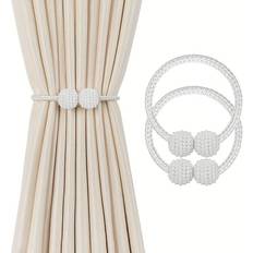 Shein 2 pieces magnetic curtain holders made of polyester rope for a modern window decoration in the house or office