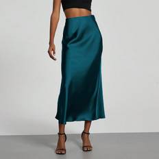 Shein Skirts Shein Women Elastic Silky Midi Skirt