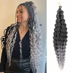 Hair Products Shein Inch Gradient Gray Soft Ocean Wave Crochet Hair Deep Wave Twist Crochet