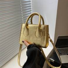 Guld Handväskor Shein Fashionable Solid Color Retro Mini Handbag