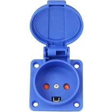 Socket Elartikler Socket Stikdåseindb dansk 2P J 16A IP54 blå